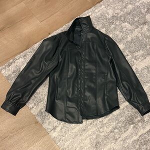 Blank nyc faux leather shacket